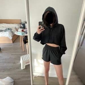 Aritzia Tna Cozy Fleece Boyfriend Cropped Hoodie